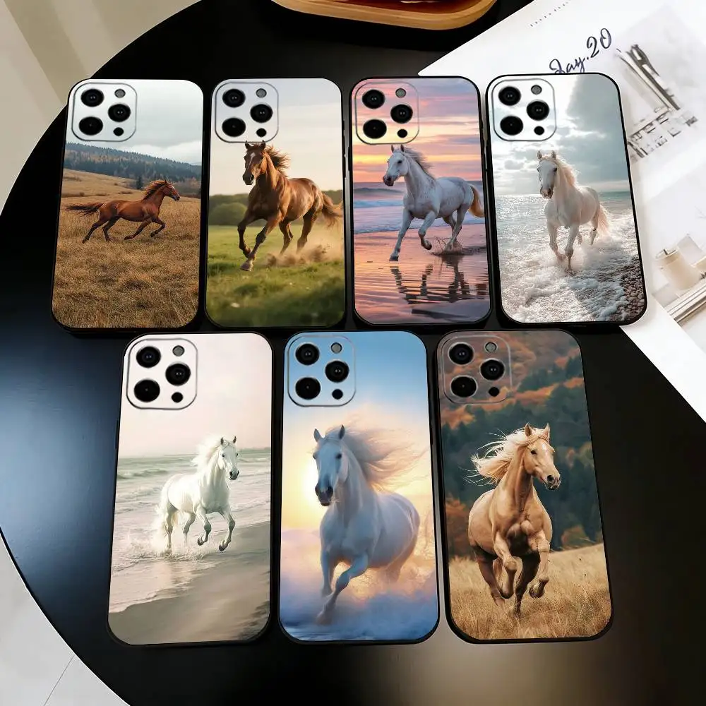 Art G-Galloping Horse Phone Case Silicone Soft For IPhone 17 16 15 14 13 12 11 X XR Plus Pro Max Plus