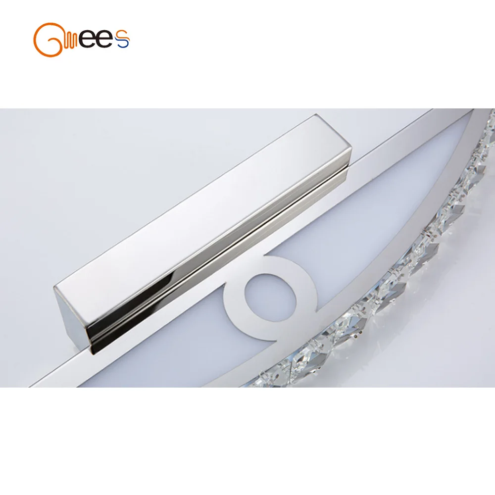 Simple Crystal Mirror Headlight LED Bathroom Light Moisture Proof Stainless Steel Arc Powder Room Moisture Proof Lamp