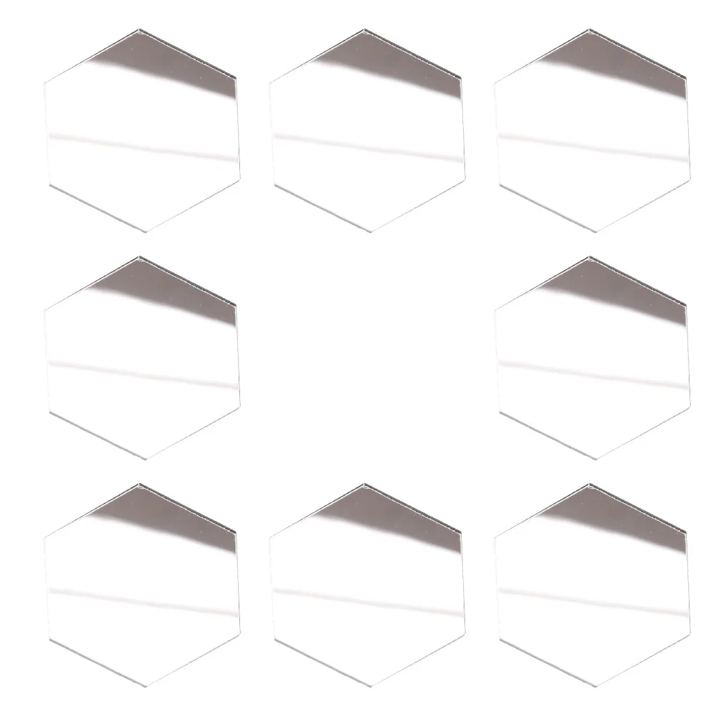 

8 Pcs Mirror Model Mini House Decors Ornament for Decorations Acrylic DIY Hexagon Mirrors Supplies Embellishments