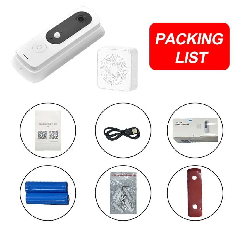 2.4G WiFi Video Doorbell 1080P HD Smart Outdoor Wireless Two-way Intercom Waterproof PIR Motion Detection Wireless Camera Bell