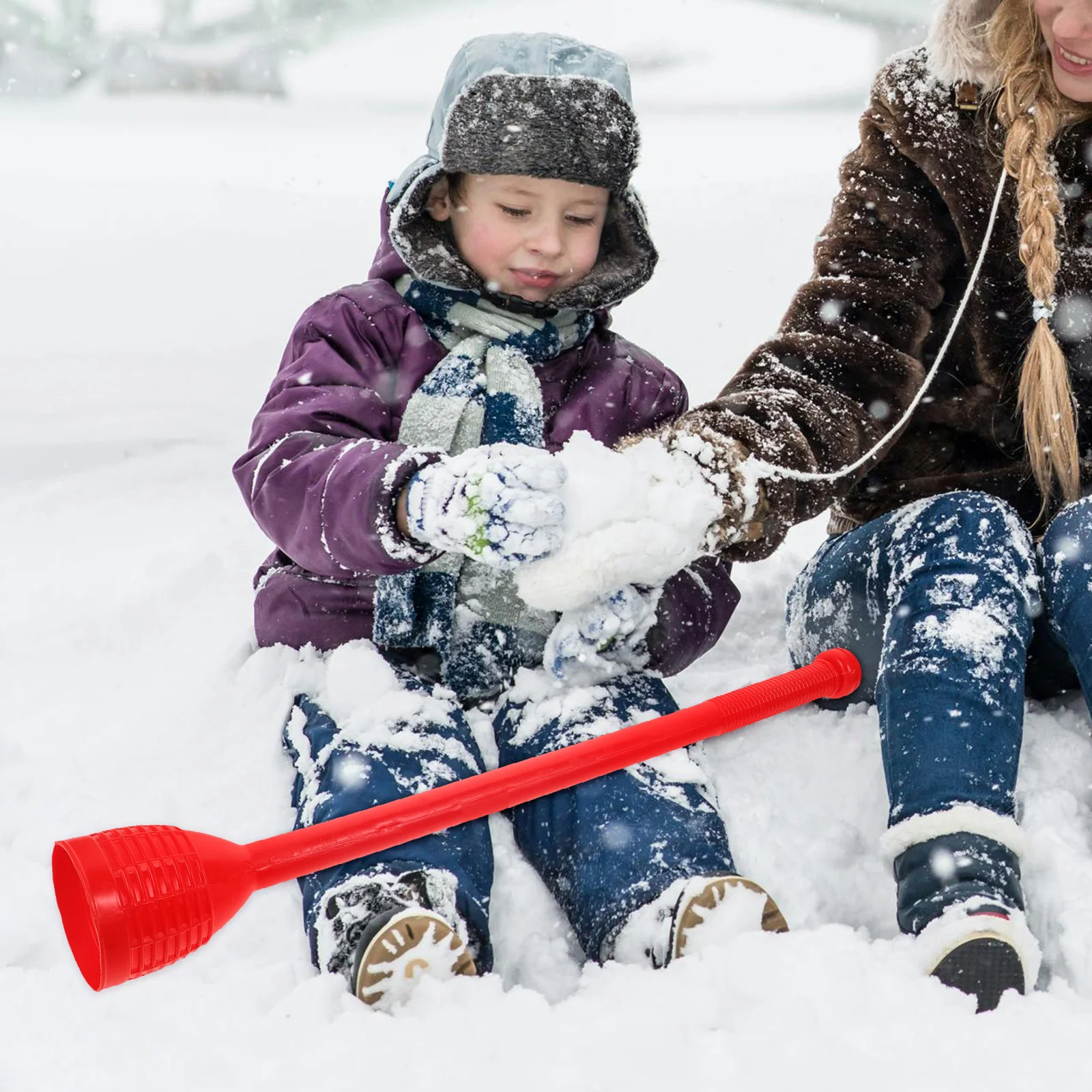 

Launcher For Kids Winter Outdoor Fun Throwing Game Family Bonding Snow Stick Horn Design Launcher Tool Set