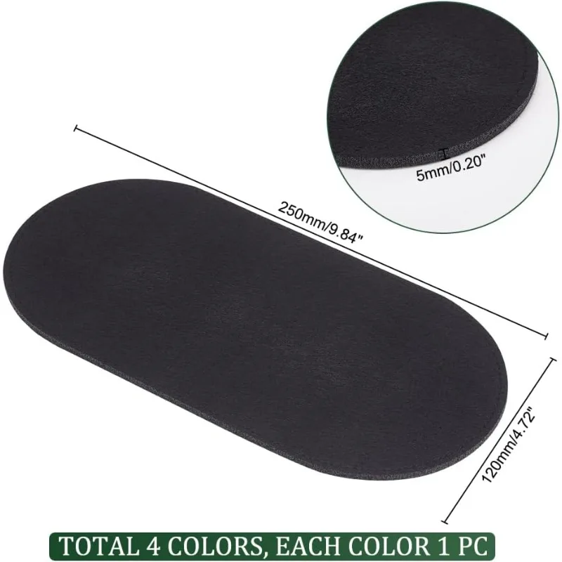 4 Colors Felt Handbag Base Shaper 25x12cm/9.8x4.7 inch Purse Bottom Insert Bag Bottom Oval Bag Liner Board Purse Organizer