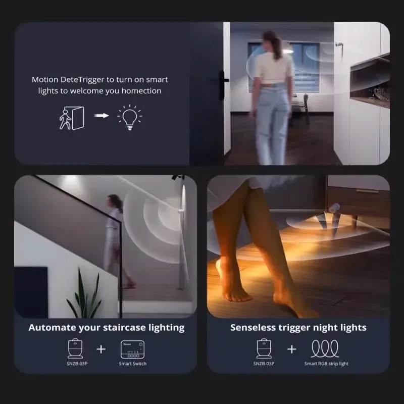 SONOFF SNZB-03P Sensore di movimento Zigbee Sicurezza domestica Collegamento scena locale intelligente tramite APP EWeLink Alexa Google Zigbee Hub