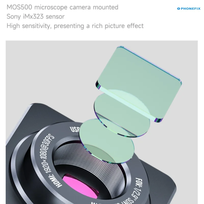 Imagem -05 - Mecânica Mos500 Câmera Microscópio Portátil Sensor Sony Gravação de Vídeo 4k Hdmi tipo c para Telefone Pcb Soldering Repair Lab Observe