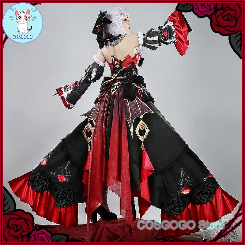 COSGOGO [Customized] Game Honkai:Star Rail 3 Theresa Cosplay Costume Halloween Outfits Women Gorgeous Dress Red And Black