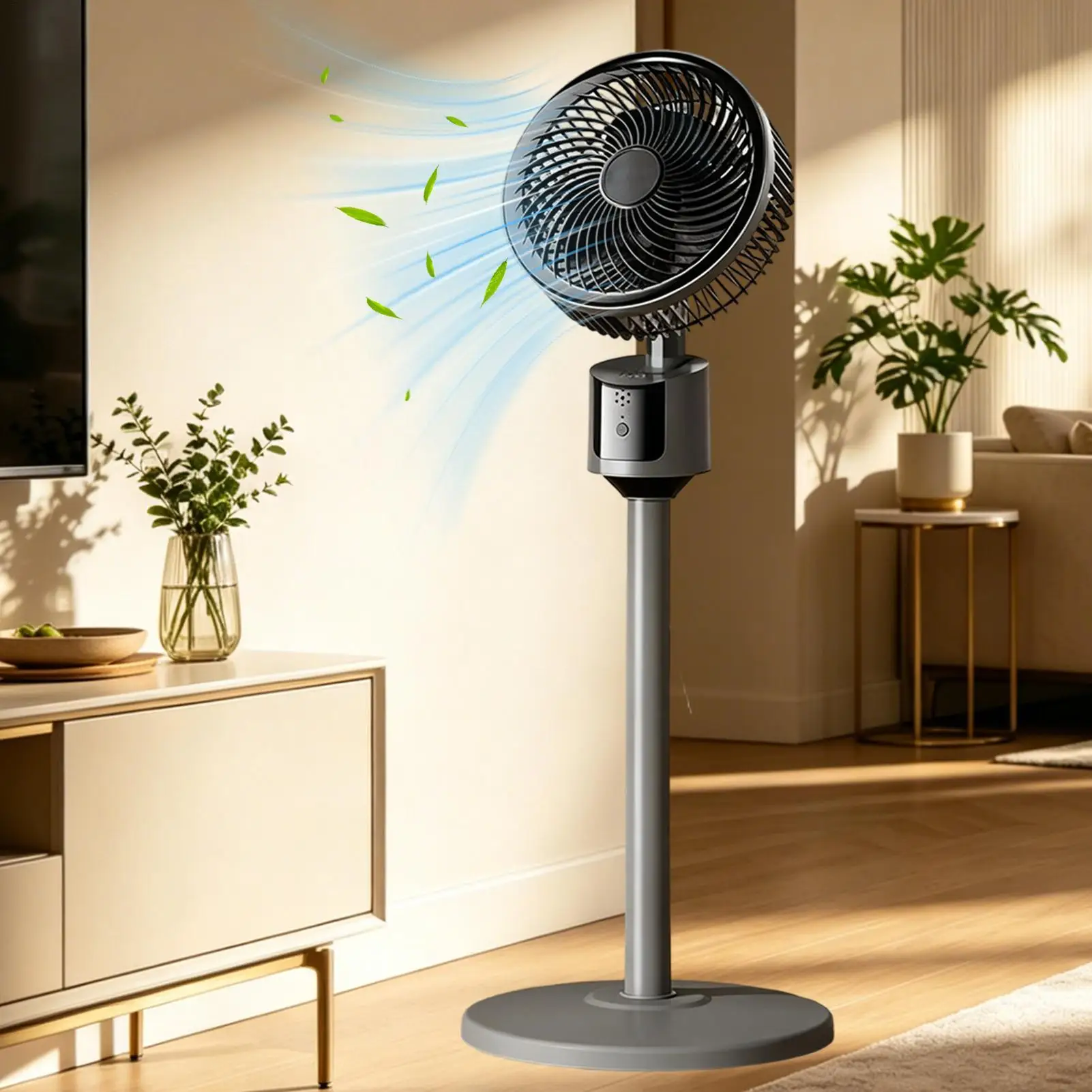 Air Circulation Fan USB charging Oscillating Fan 3-Gear Adjustment Stand Fan Adjustable Height Household Air Circulation Fan