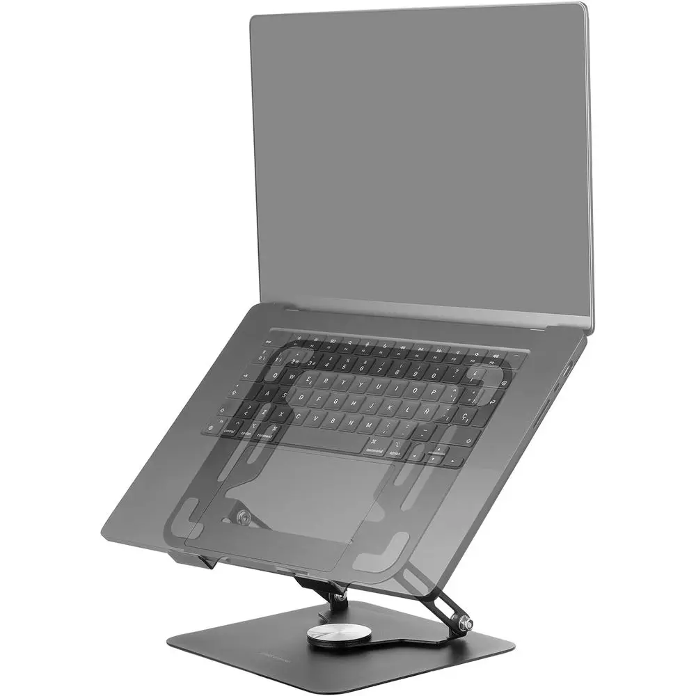 

Adjustable 360° Rotating Laptop and Tablet Stand, Steel, Non-Slip, Portable Folding Design, Black