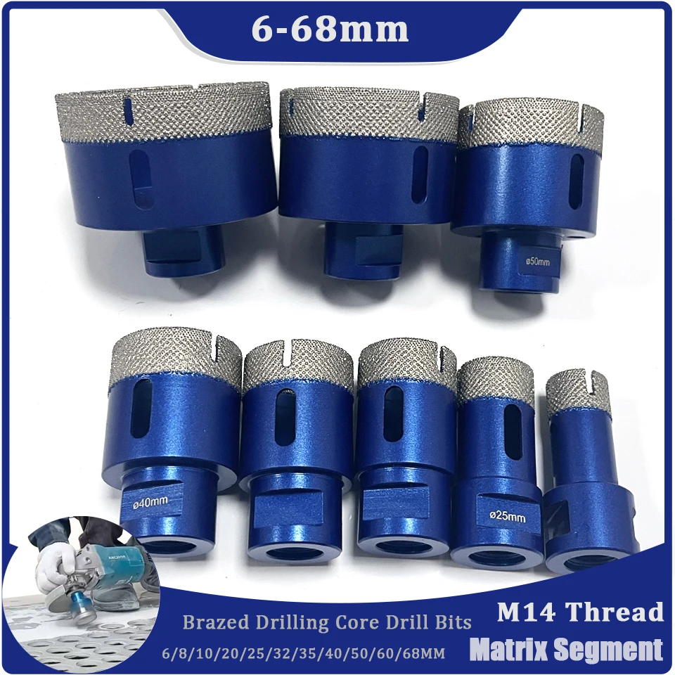 Matrix Diamond Brazed Core Drill Bit Hole Saw Dry Diamond Drill Bits for Tile Porcelain Ceramic Marble Granite