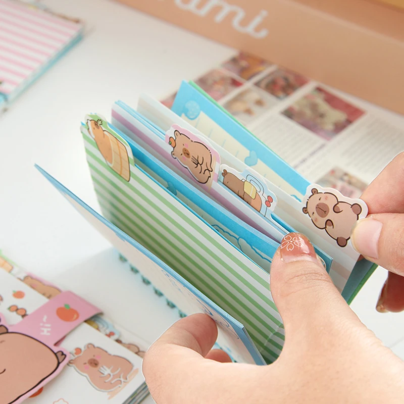 น่ารัก Capybara Coil Book A7 หลวมโน้ตบุ๊ค Notepad เรียนรู้เครื่องเขียน Planner Diary Weekly Planner โรงเรียนของขวัญ