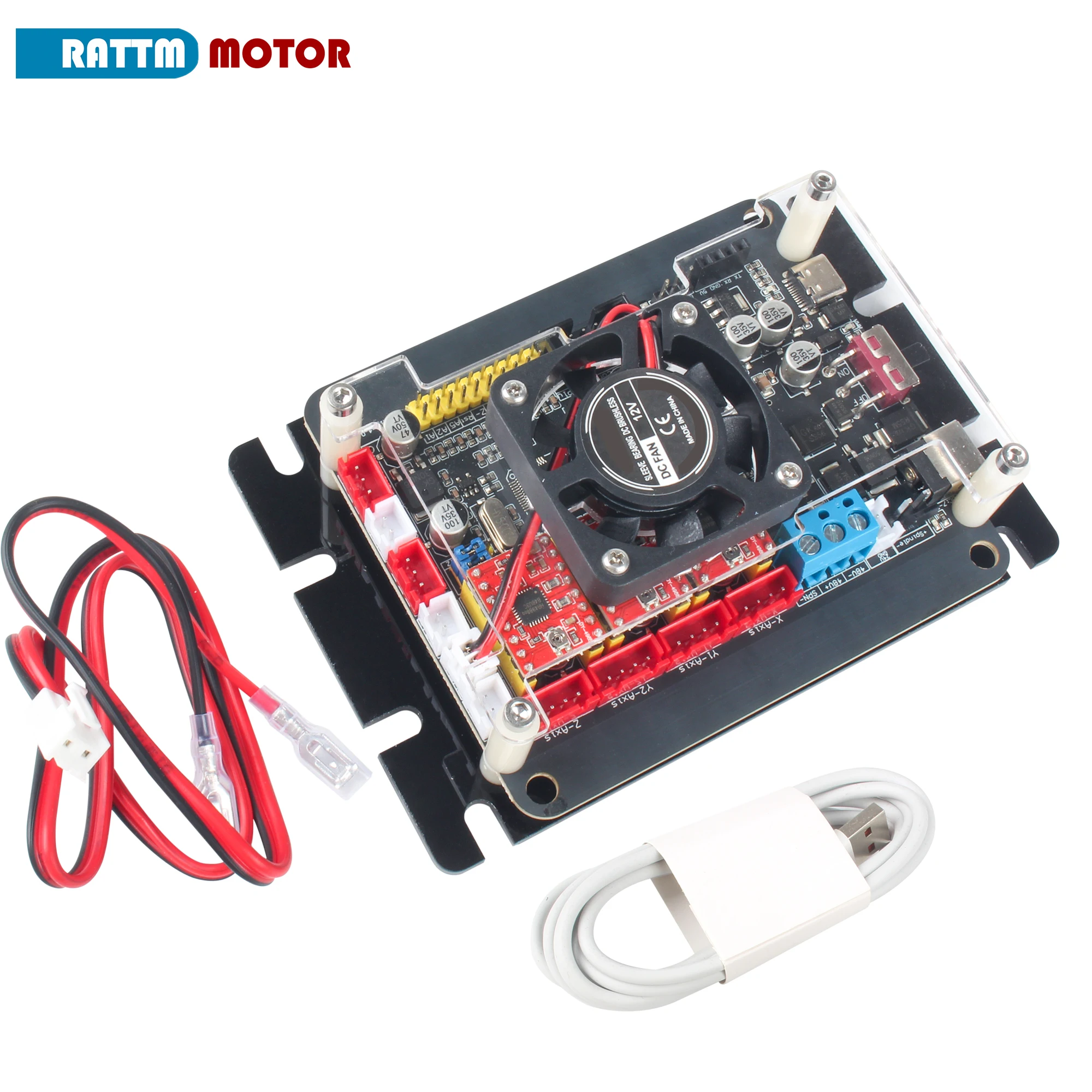 32-bit 3-axis GRBL Controller Board with A4988 Drivers, 36V DC, Model LUNY-3A, Suitable for CNC Engraving