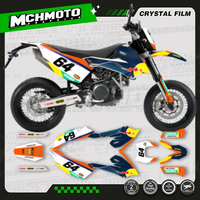 

MCHMFG For KTM 2008 2009 2010 2011 SMC690 LC4 Motorcycle Graphics Decals Stickers Kits Number Name Custom