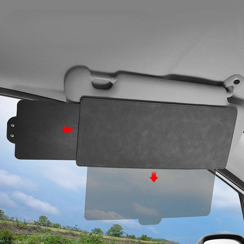 Plaque d'extension de visière en daim, mise à niveau avec plaque Anti-éblouissement, Modification de voiture pour bloquer l'autoroute longue Distance de la lumière du soleil