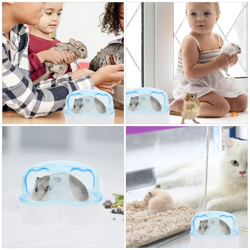 

1Set Clear Hamster Hideout Multiuse Sand Bath Container Durable Longterm Use Pet Bathroom Sauna Hamster Sand Bath Container