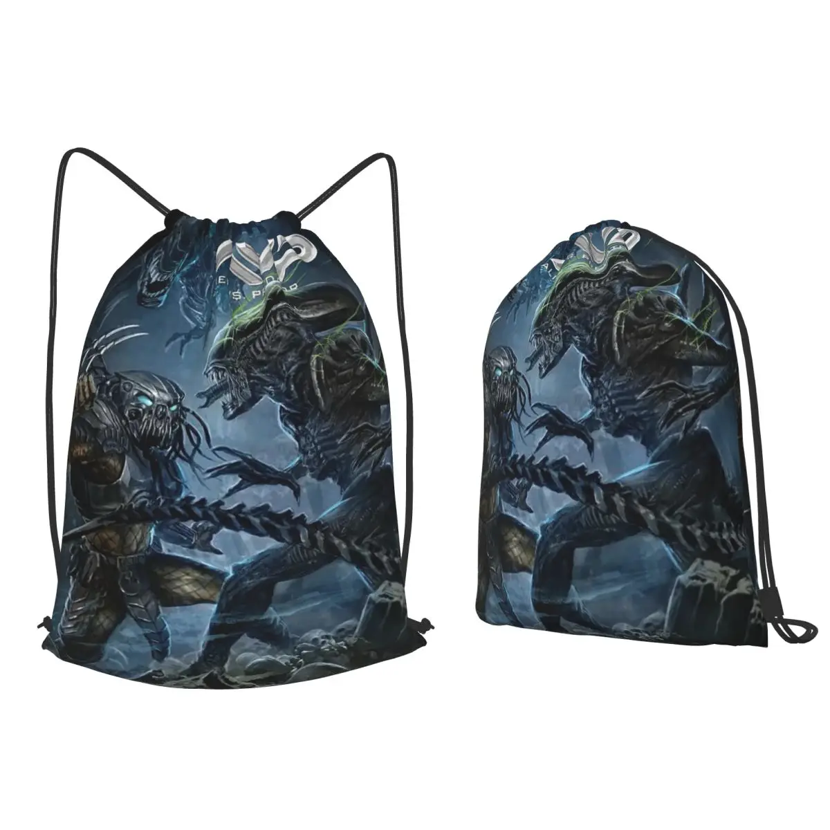 Alien Vs Predator Game Backpacks Fashion Drawstring Bags Sports Bag Book Bags for Travel Students