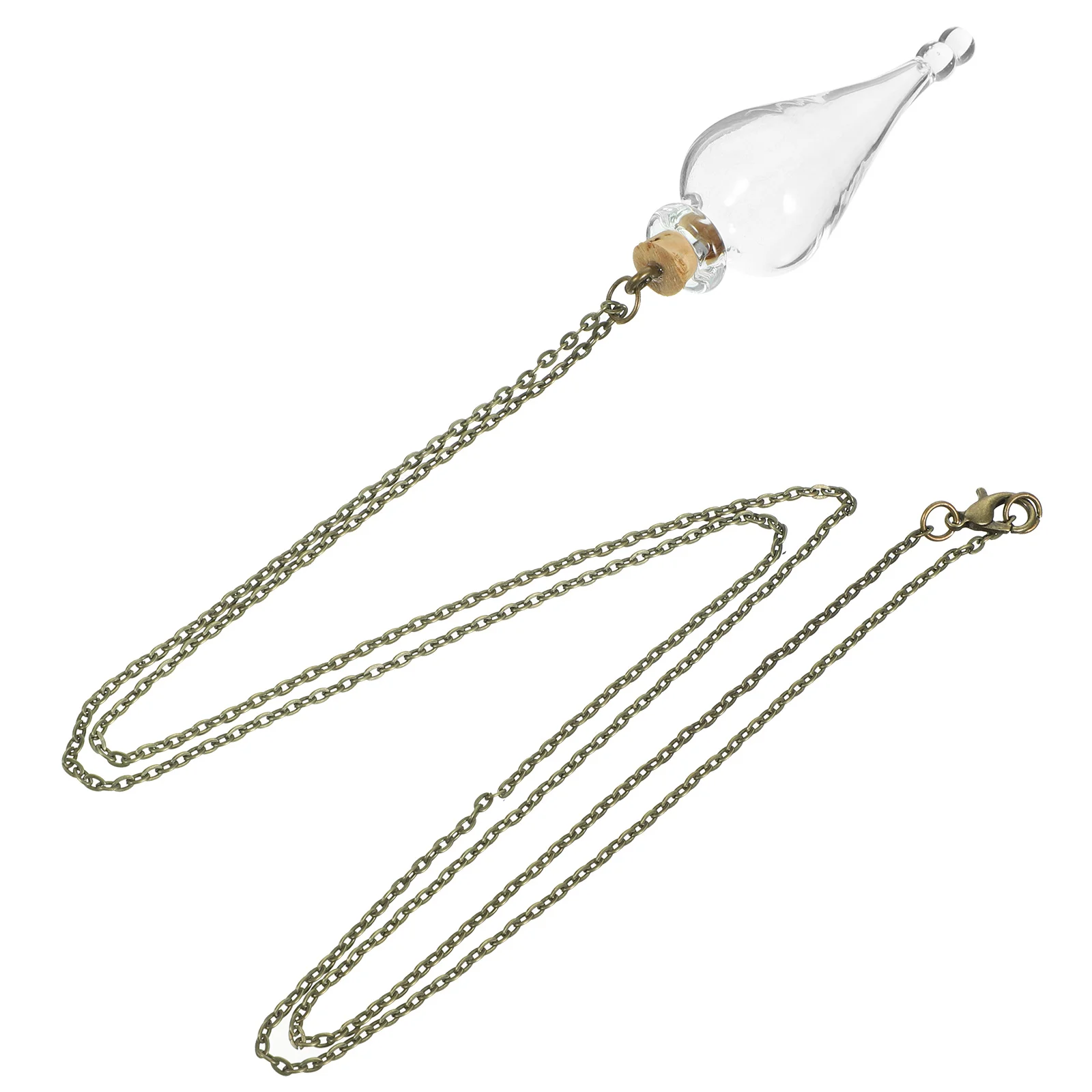 قلادة على شكل زجاجة زجاجية صغيرة مع سلسلة لتجميع الذكريات وحامل التذكارية المحمول #1