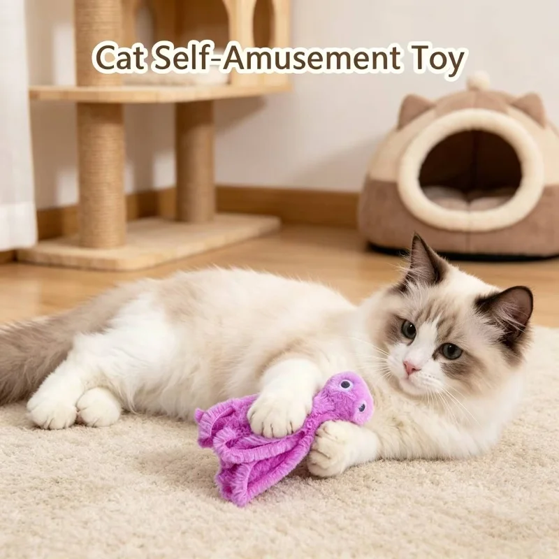 Cute Octopus Plush Cat Toy Bite Resistant Interactive Play Pet Supplies for Cats And Dogs Boredom Relief