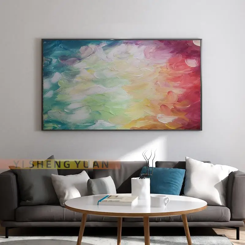 

Handmade Abstract Art Colorful Oil Painting On Canvas Living Room Restaurant Decorative Hotel Modern Hanging Mural Frameless