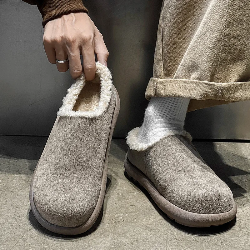 2025 الرجال النساء شتاء دافئ الفراء البغال النعال أفخم أحذية للجنسين غطاء الموضة تو الشرائح الأزواج مريحة عادية الشقق #6