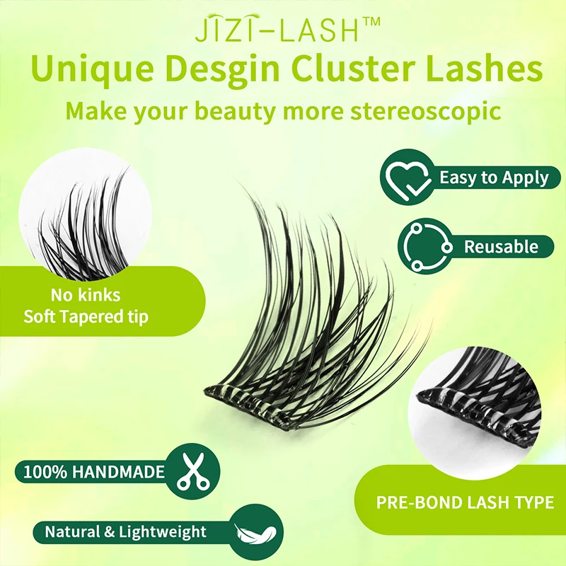 JIZI-LASH cils auto-adhésifs sans colle tournesol naturel faux Extension de cils bricolage cils grappe outils de maquillage