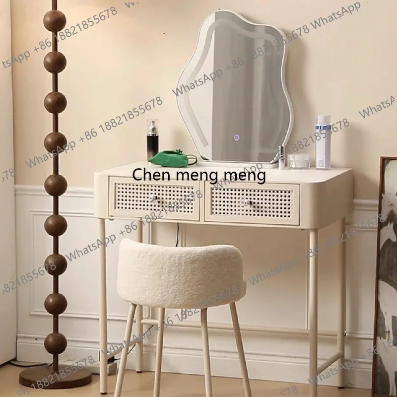 

z0189White Drawers Dressing Table Bedroom Light Mirror Desk Vanity Table Modern Jewelry Wood Mesa De Maquillaje Trendy Furniture