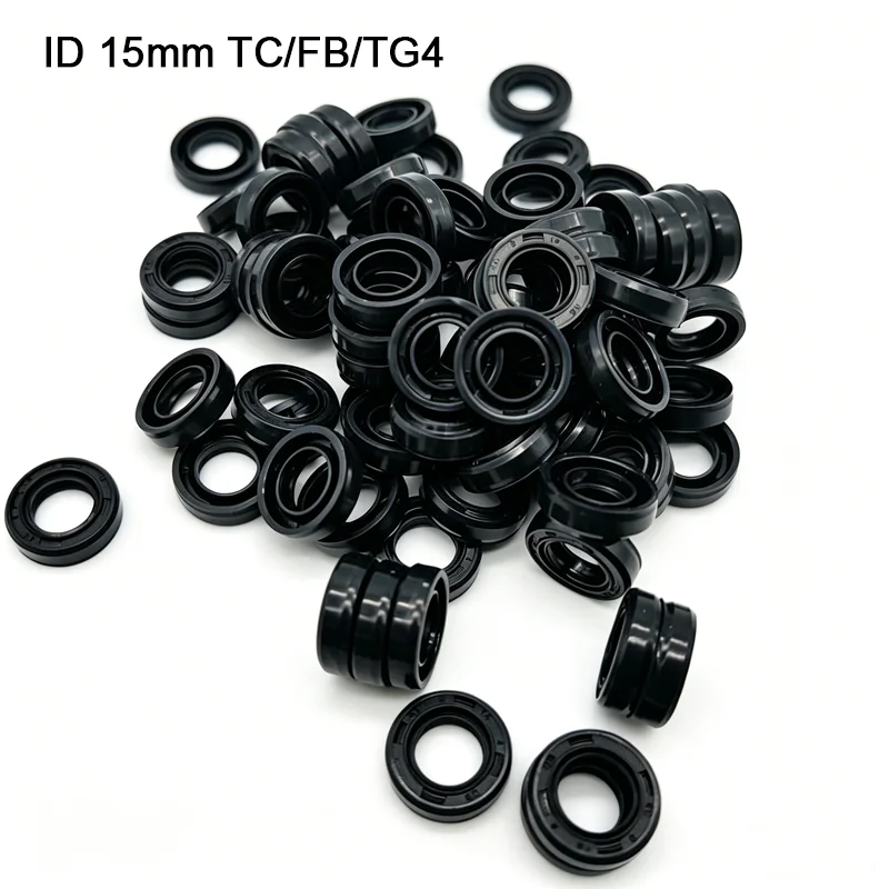 1/2/5/10pcs ID15mm NBR Oil Seal TC/FB/TG4 15*22/25/26/27/28/30/32/35/36/40*4/5/6/7/8/10mm Nitrile Rubber Shaft Double Lip Gasket