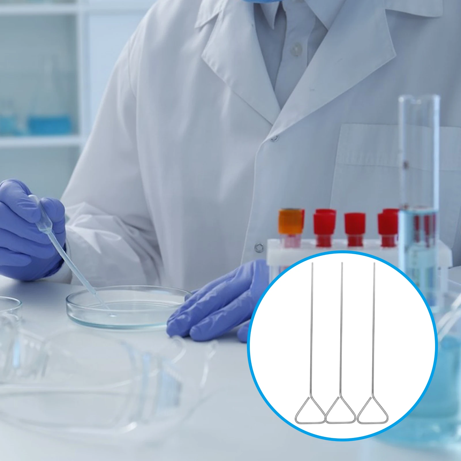 

6pcs Coating Rod Stainless Steel Lab Cell Spreader Triangle Petri Dish Experimental Tools Laboratory Accessories