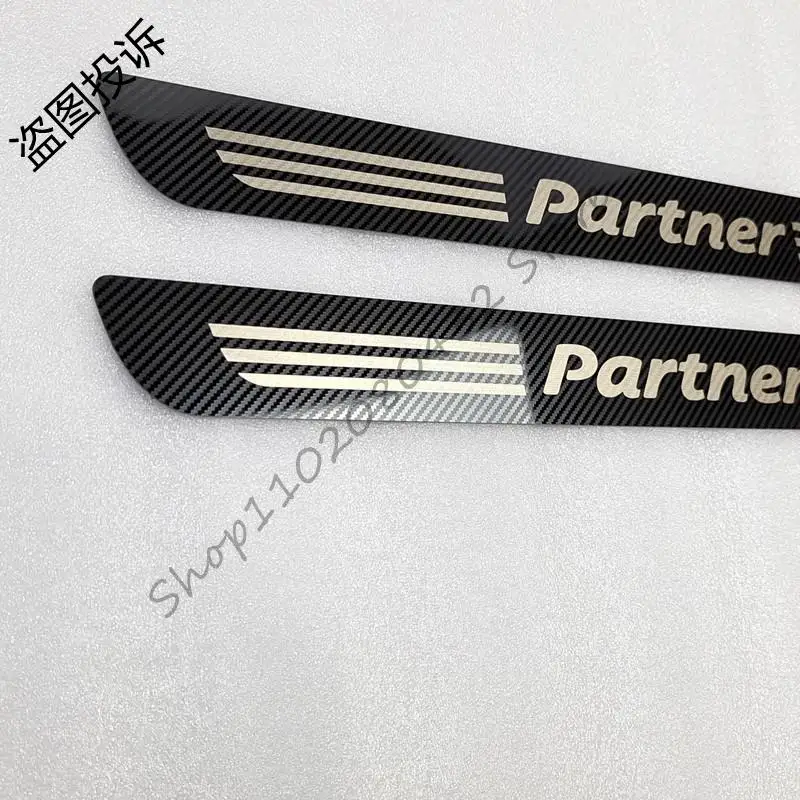 Car Sticker For Peugeot Partner MK2 Tepee Box Combispace 2008-2019 Door Sill Scuff Plate Trim Threshold Pedal Guards Accessories