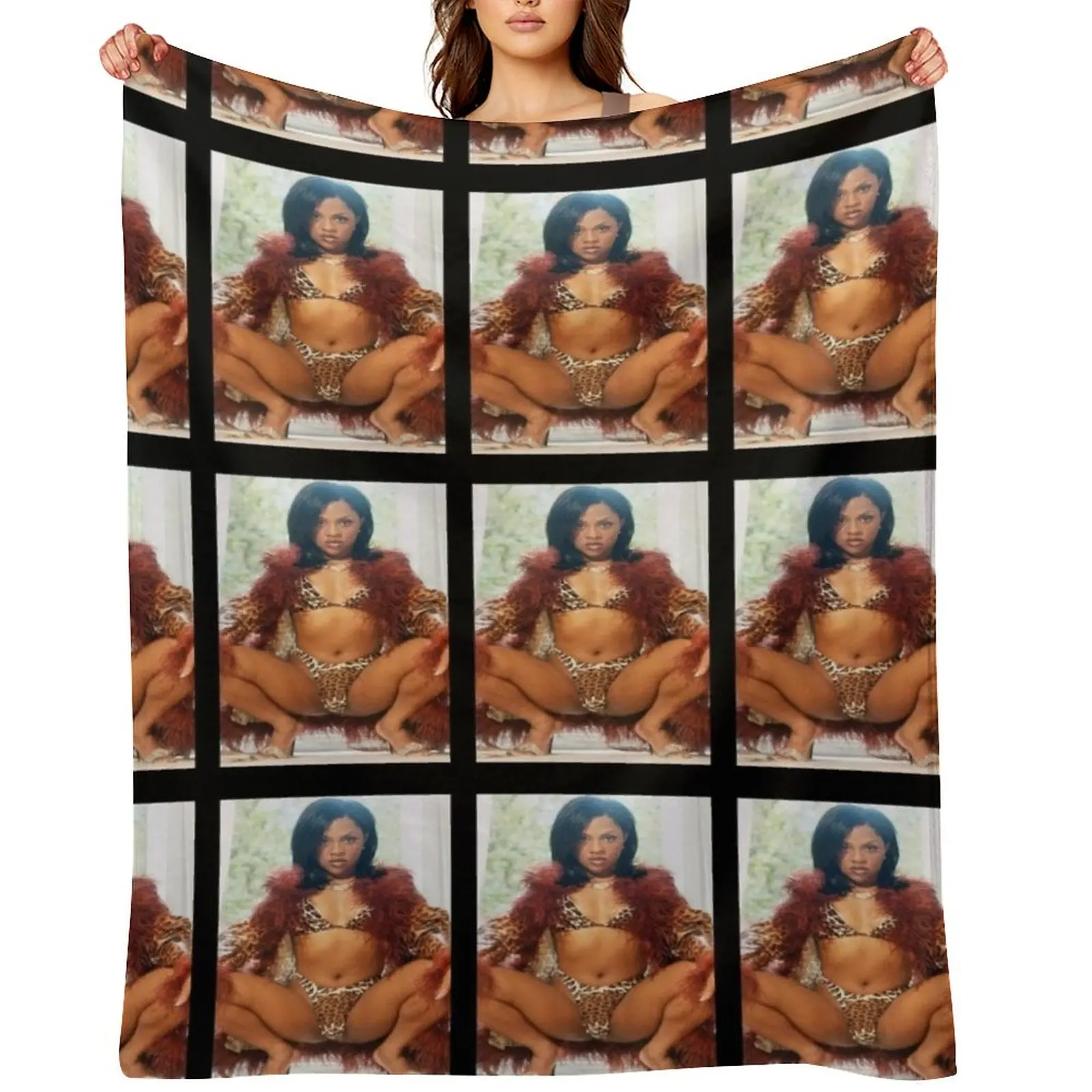 

Promo poster for Queen Lil Kim&x27;s first album Hard Core Throw Blanket blankets ands Nap Soft Beautifuls Blankets