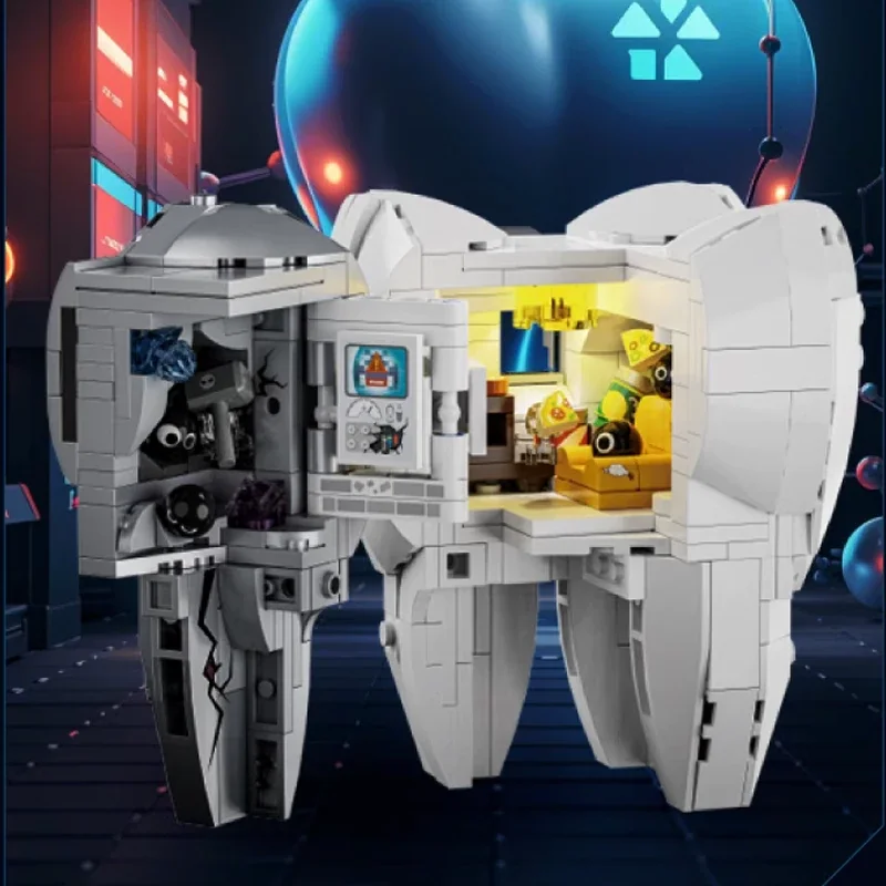 الإبداعية خبير MOC اللبنات الميكانيكية الأسنان هيكل الفم نموذج الطوب LED التعليمية الجمعية لعب للطفل هدية عيد الميلاد