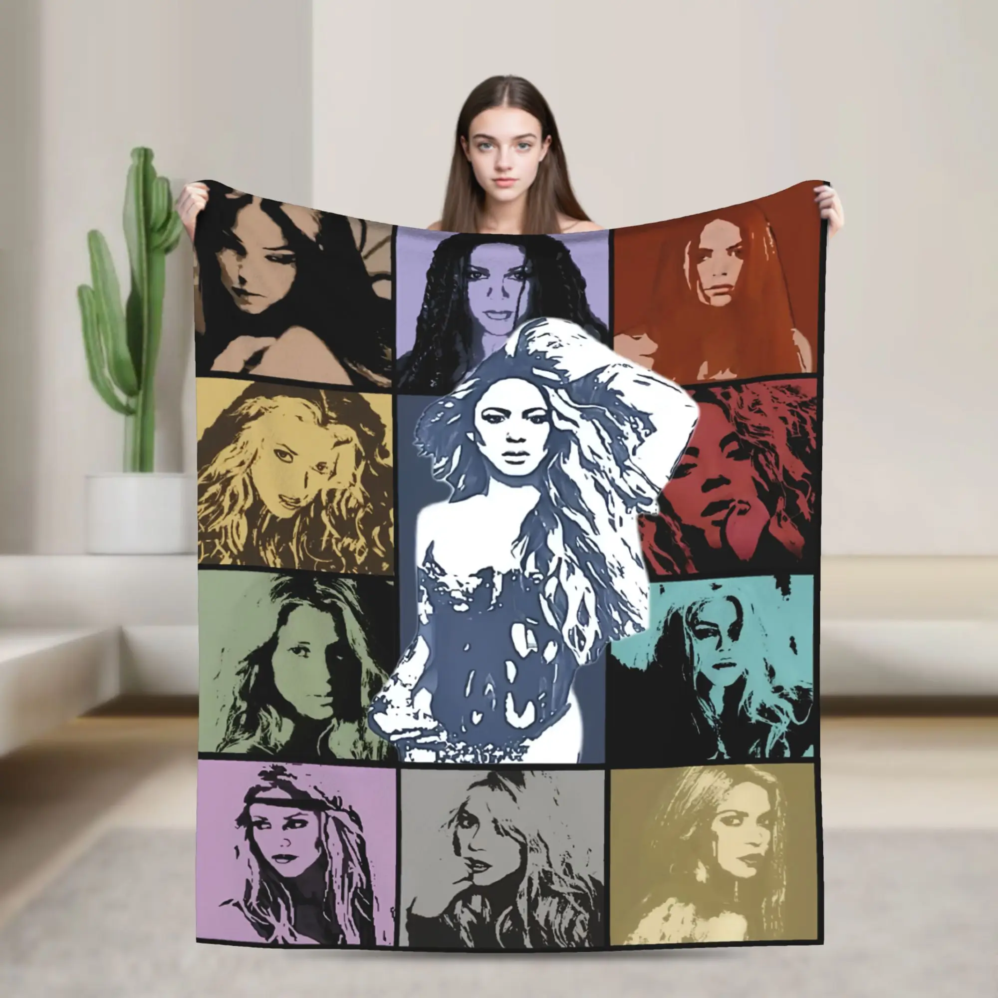 Shakira Colombian Singer Blanket Cover  Flannel Throw Blankets Airplane Travel Decoration Soft Warm Bedspread