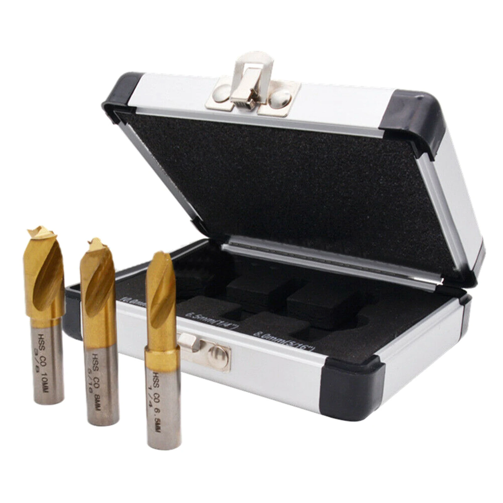 3Pcs Cobalt Titanium Coating Bit Set Welding Spot-Welders Drill Bit Kit with Aluminum Case
