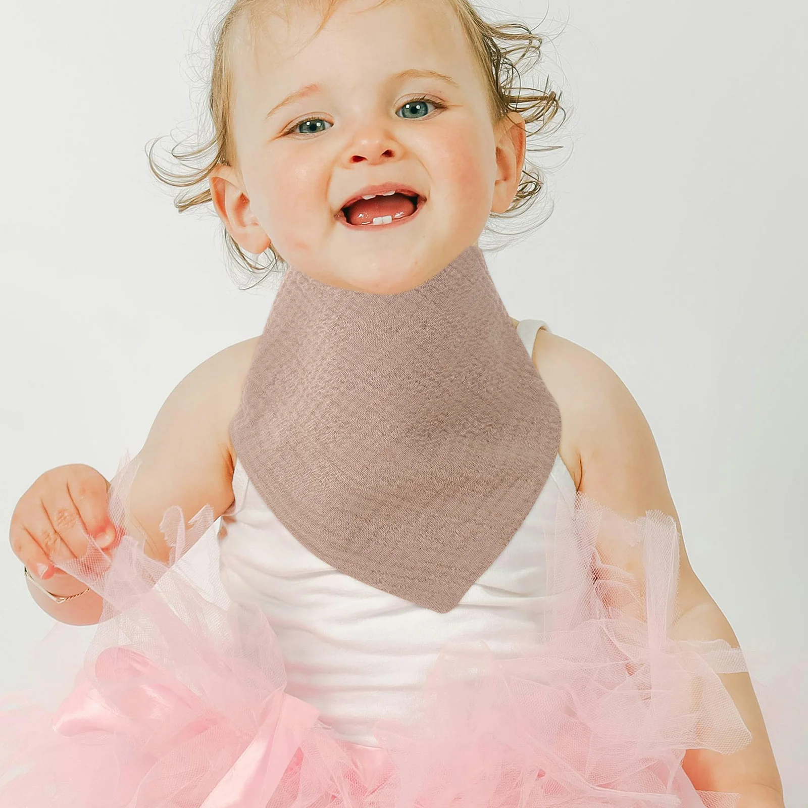 

10pcs Double Layer Gauze Saliva Towels Baby Muslin Bibs Cotton Feeding Unisex Adjustable Toddler Burp Cloth Triangle