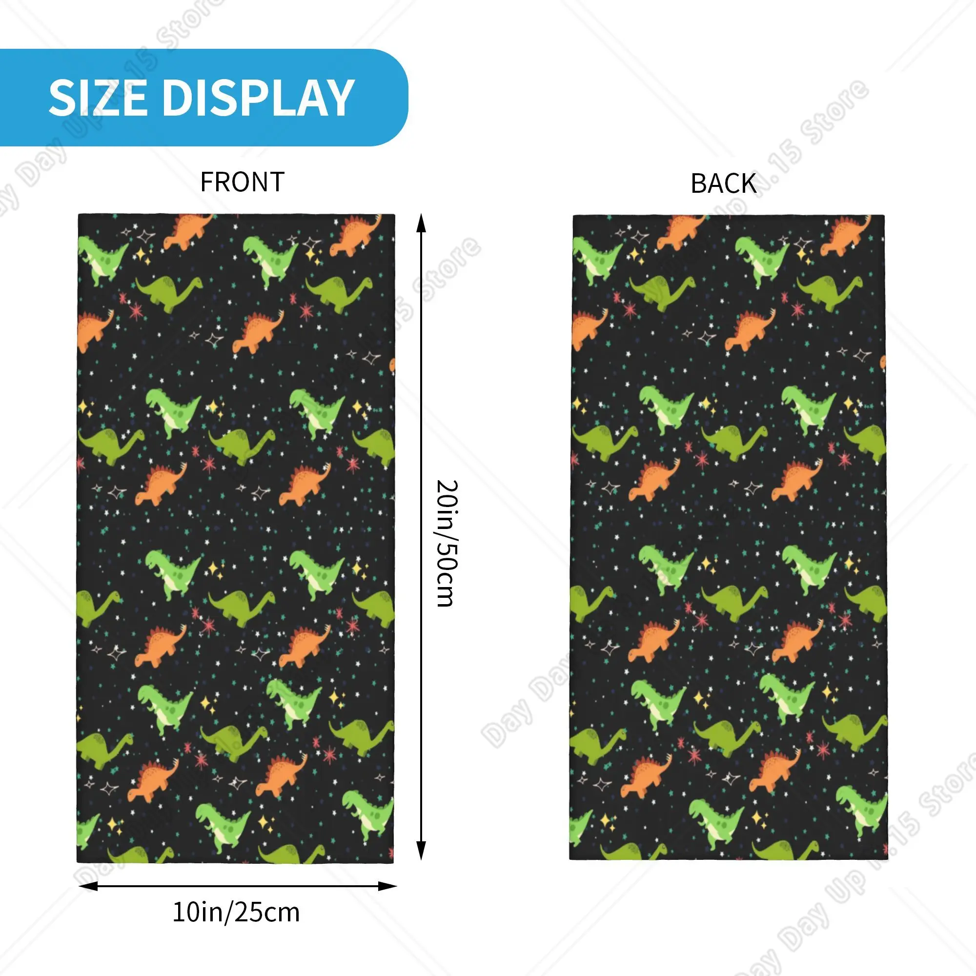 Cool Dinosaur Pattern Bandana Neck Gaiter for Hiking Camping Women Men Wrap Scarf Cartoon Balaclava Warmer Face Scarf Cover