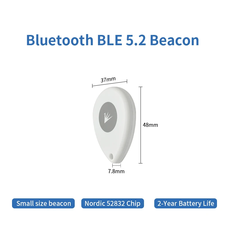 Capteur de mouvement nordique nRF52832 BLE 5.2 NDavid iBecopropriété IP67, étiquette portable pour suivi répété, solution IoT