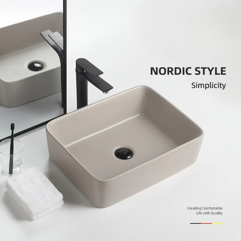 

40 см квадратная раковина цвета хаки над столешницей, керамическая раковина для ванной комнаты, домашняя раковина, художественная раковина, одинарная раковина, бассейн небольшого размера
