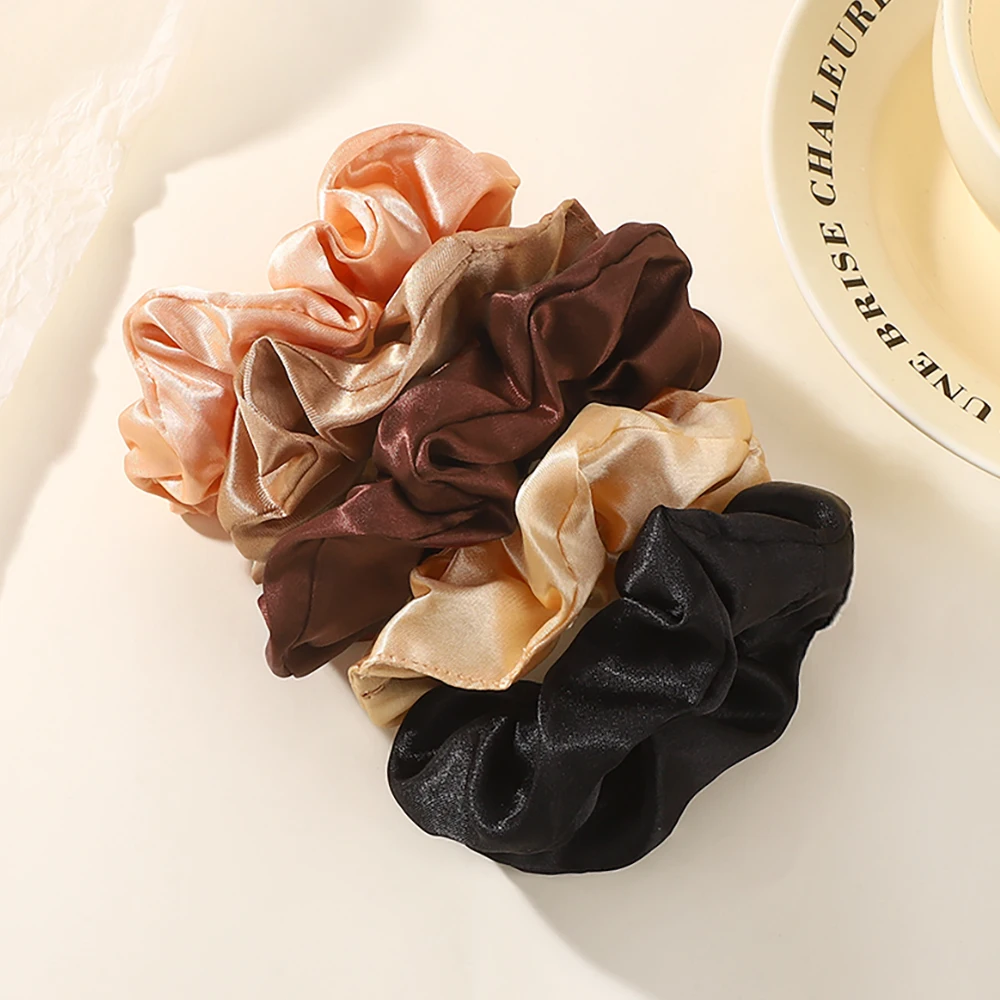 2/3/5PCS Baby Bows Elastic Silk Scrunchies Multi-Color Hair Bands for Women Basic Ponytail Holders Head Ropes Fashion Girl Gifts
