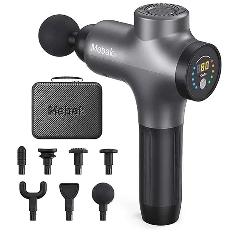 Mebak 3-Pistolet de massage musculaire professionnel, 2800 tr/min, profondeur 12mm, perSCH, tissu profond pour 202 221., lancé de jambe et de dos