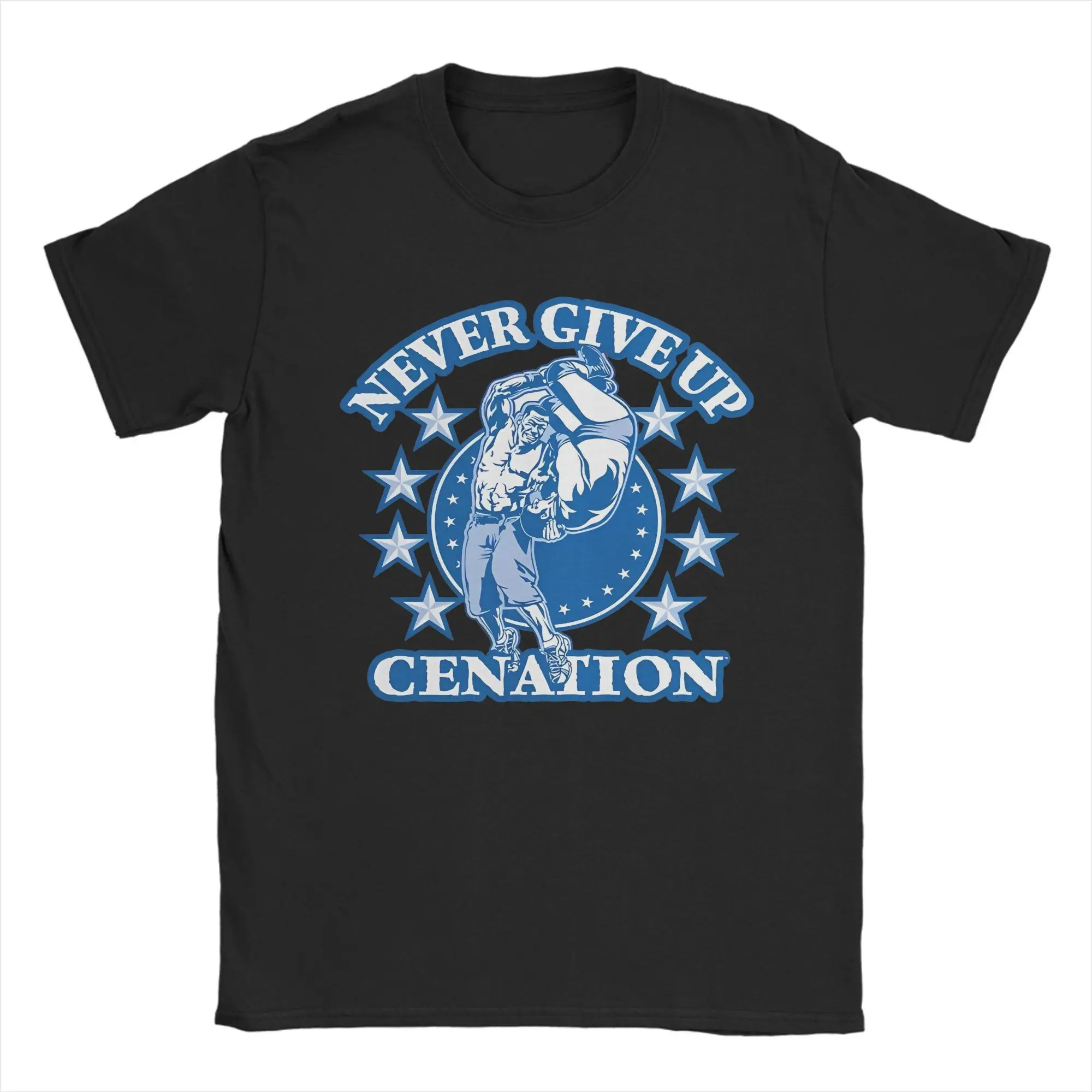 Men Women John Cena Never Give Up Cenation Shirt Cotton Printed Tee Shirts Cool Wrestler Top Clothing