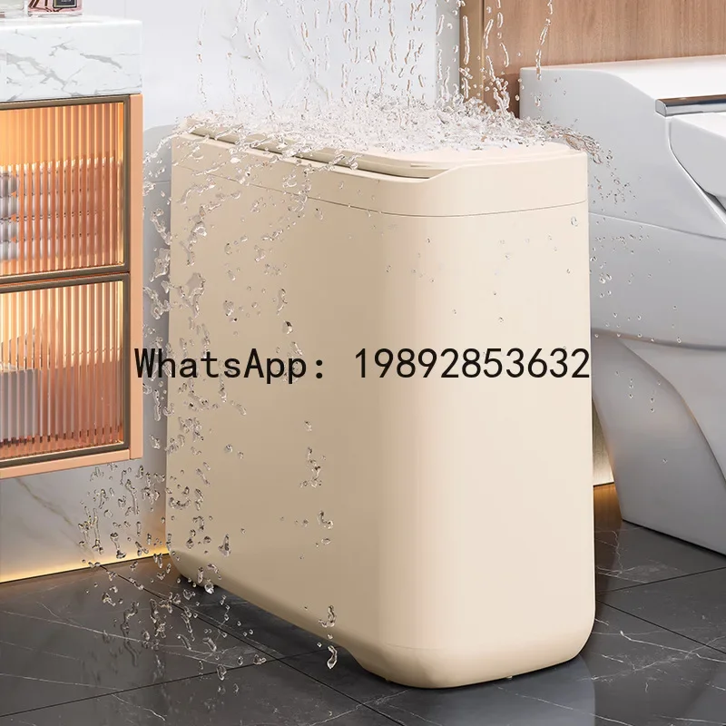 trash can - space-saving toilet compartment cleaning bucket - household sealed storage bucket - large capacity press-top