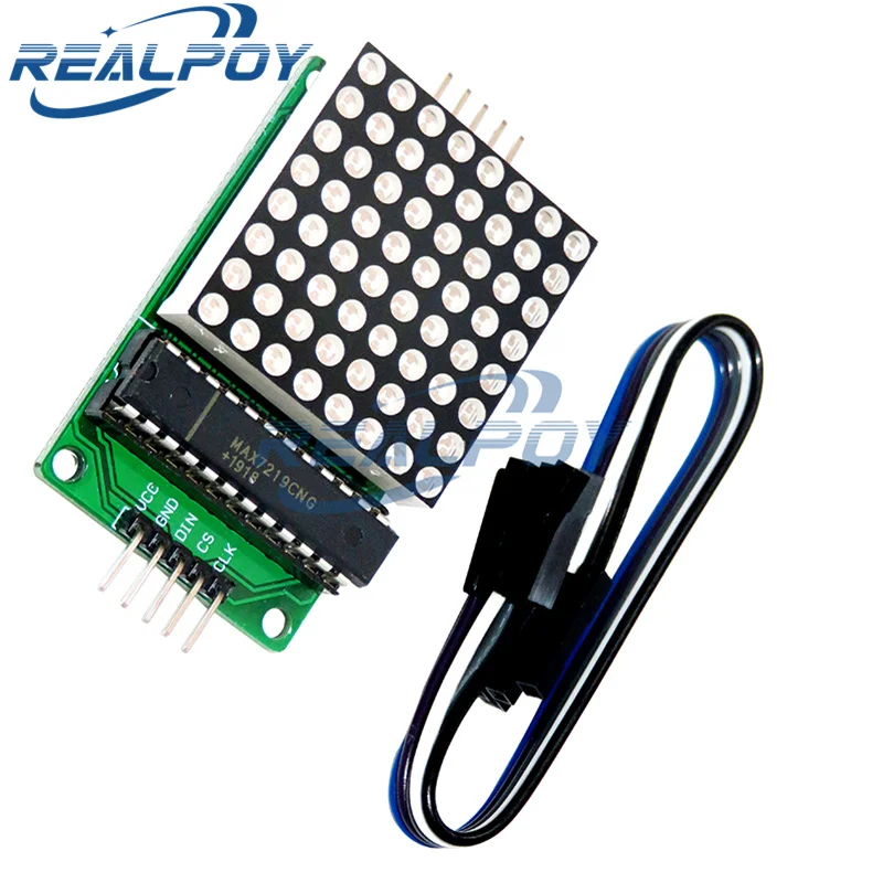 8x8 8*8 MAX7219 Dot Led Matrix Module MCU LED Display Control Module For Arduino 5V Interface Module Output Input Common Cathode