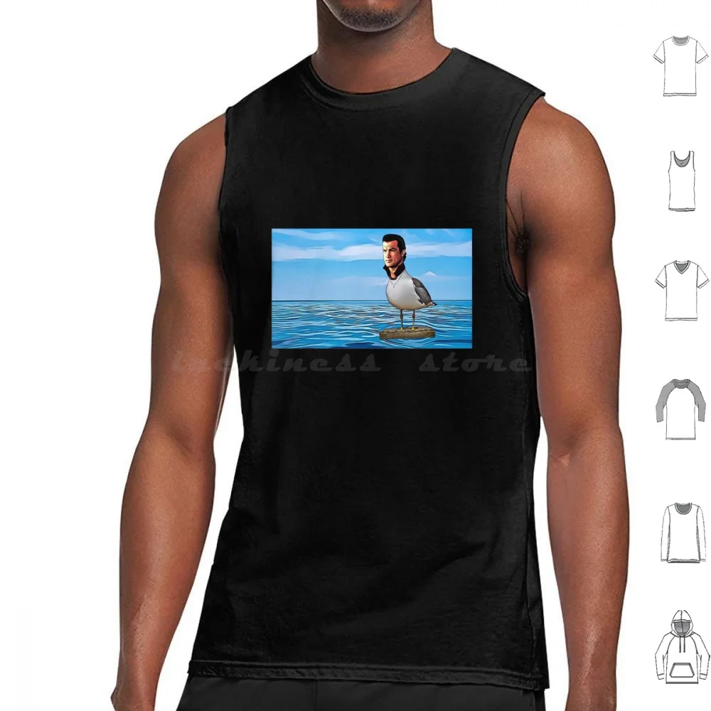 Steven Seagull At Sea Tank Tops Print Cotton Movies Seagull Seagal Steven Cinema Video Action Cult Seventh Bestofbad Bird