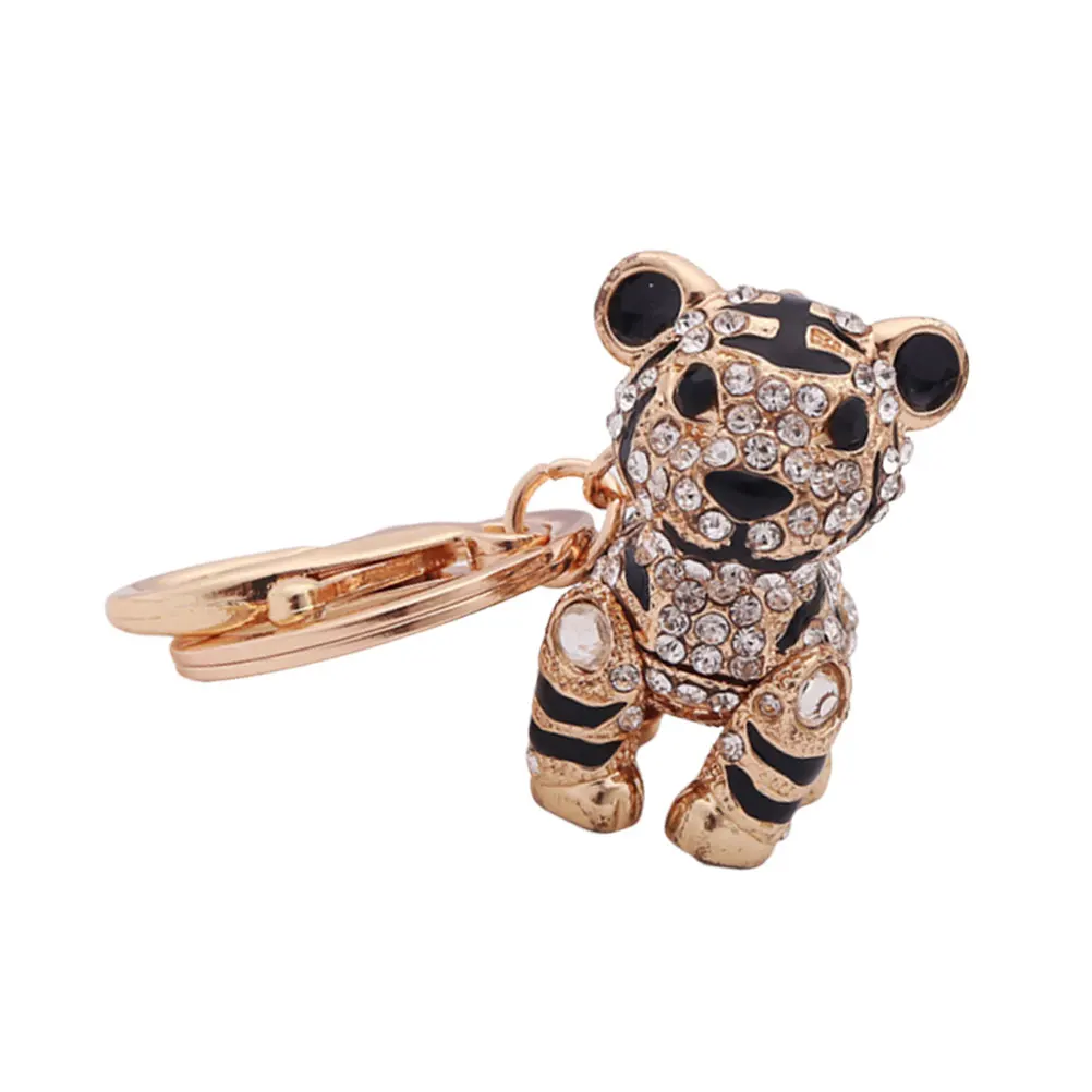 

1pc Tiger Keychain Durable Alloy Key Ring Rhinestone Keychain Charm Tiger Key Ring for Women Bag Purse Decor Gifts