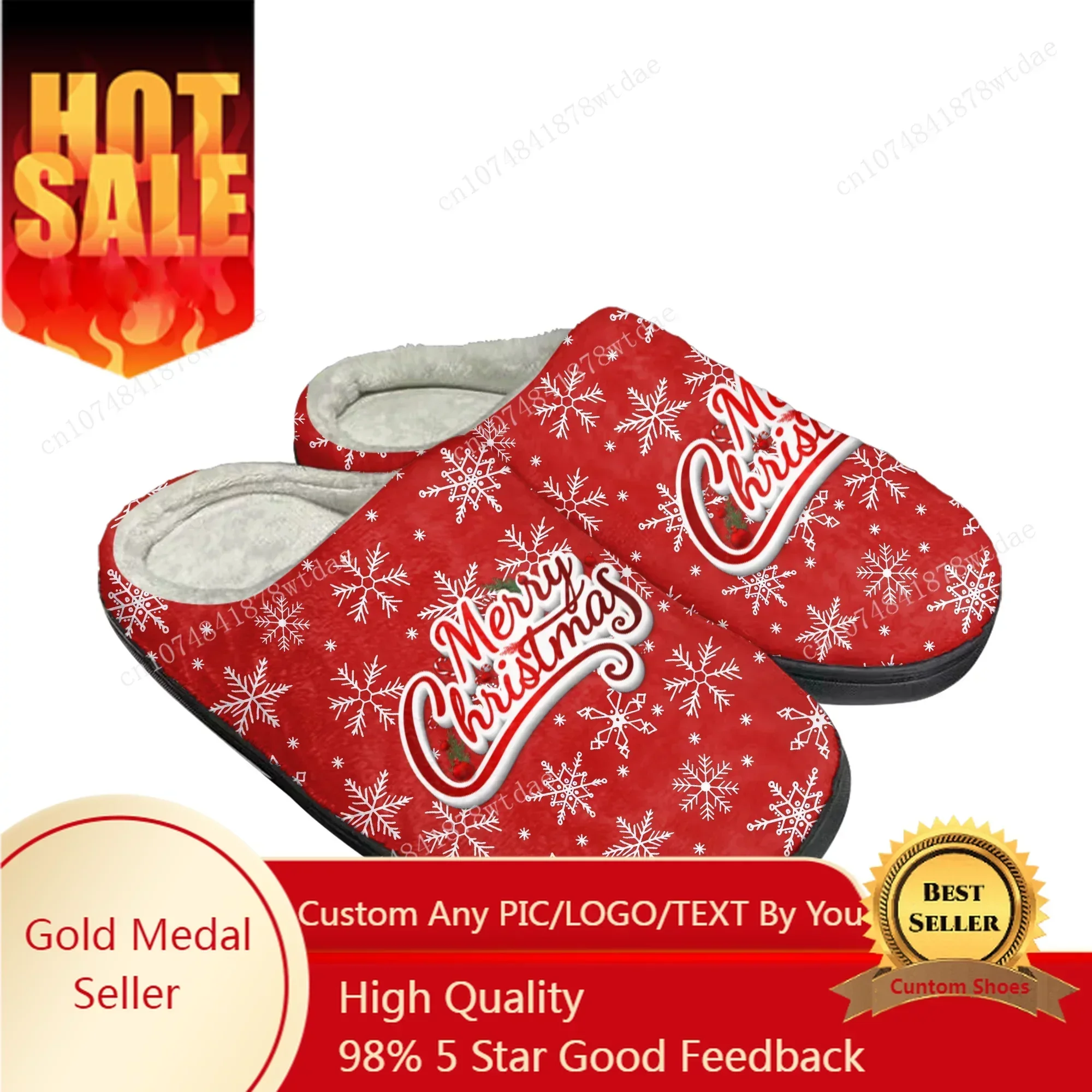 

Merry Christmas Gift Home Cotton Slippers Mens Womens Plush Bedroom Casual Keep Warm Shoes Anime Custom Thermal Indoor Slipper