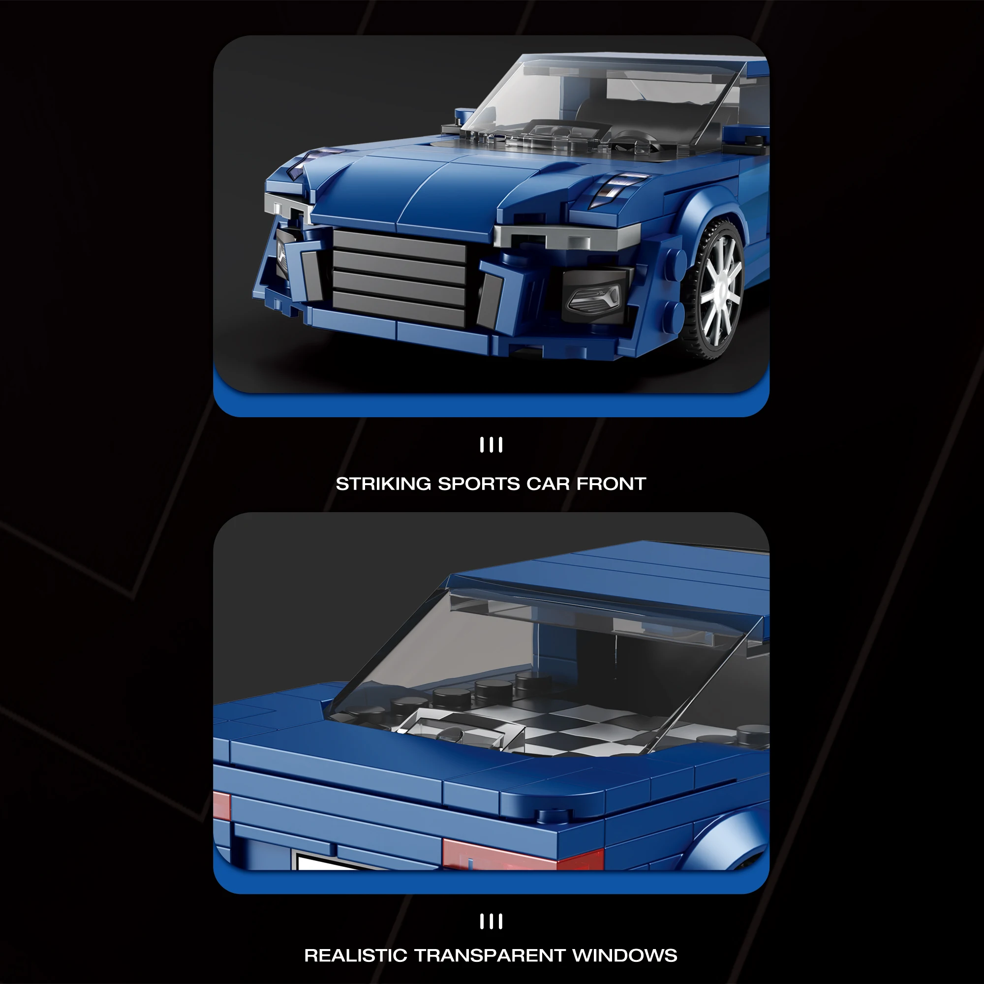 مجموعة مكعبات بناء سيارات فاخرة A6 للبالغين، مجموعة بناء نماذج لعبة سيارات السباق، هدايا إبداعية للأطفال الأولاد 6-14، 330 قطعة