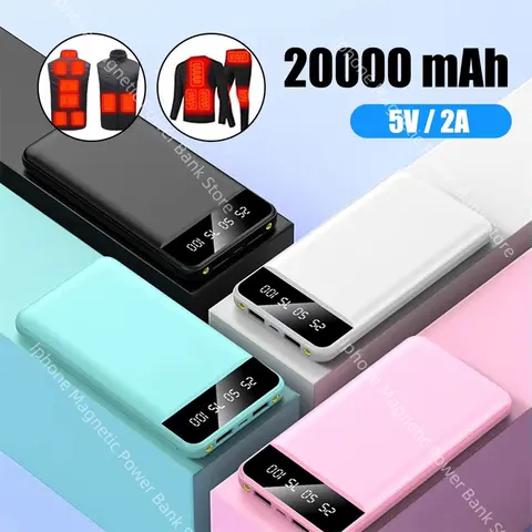 20000mAh Heated Battery Power Bank 5V/2A Portable Fast Charger External Battery Pack for Heated Vest Jacket Scarf Gloves Socks