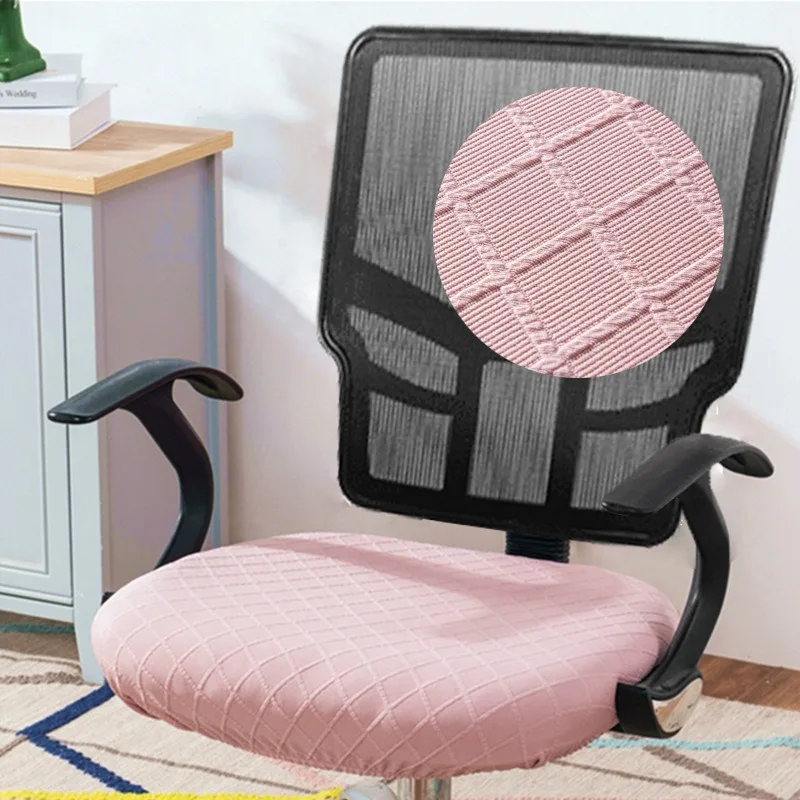 New Office Diamond Grid Single Seat Cushion Cover Split Type Seat Cushion Cover Thickened Elastic Breathable Seat Cushion Cover