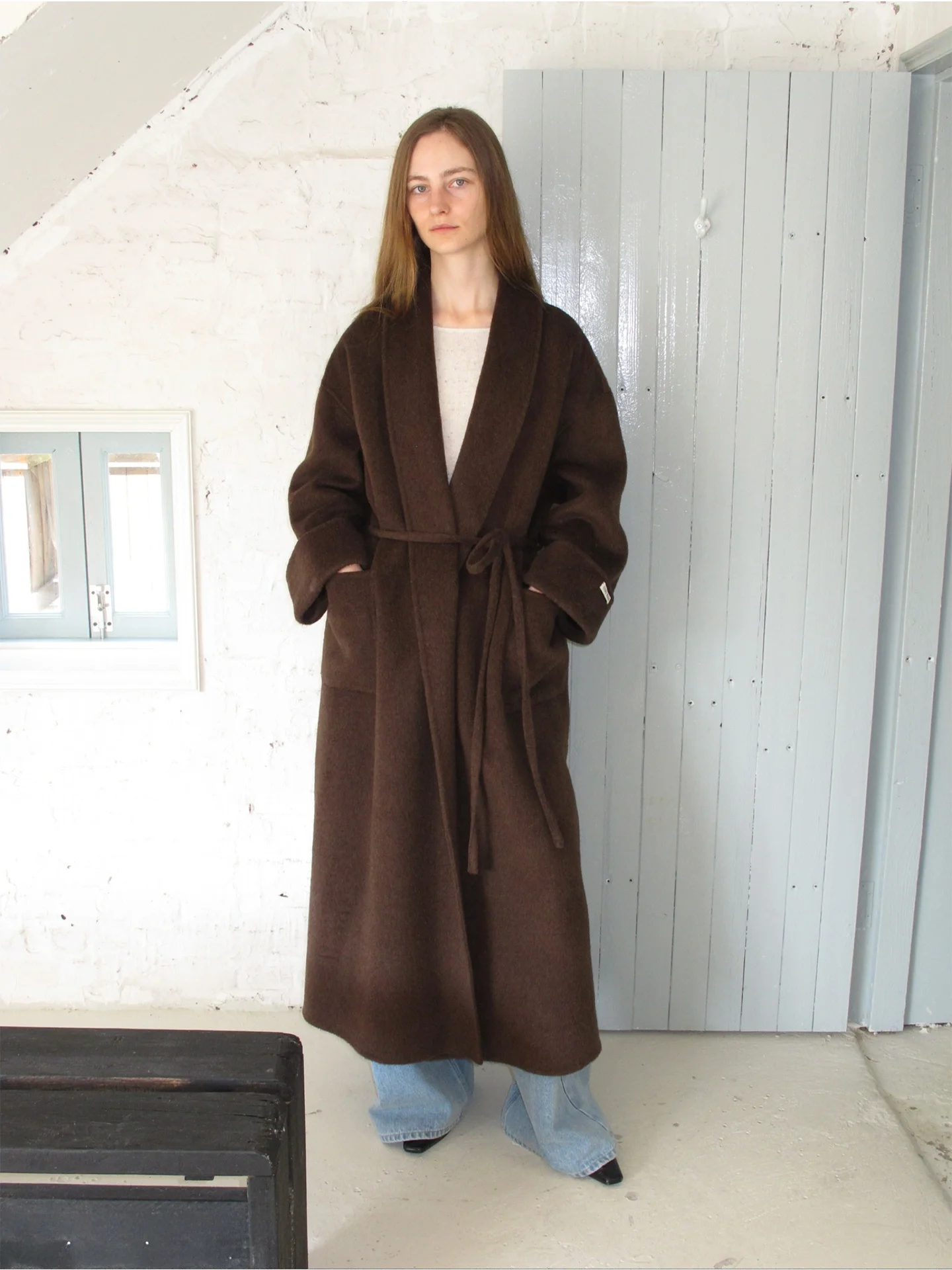 

Женское шерстяное пальто-тренч двустороннее длинное осенне-зимнее, новая модная корейская модель с длинными рукавами для повседневной носки