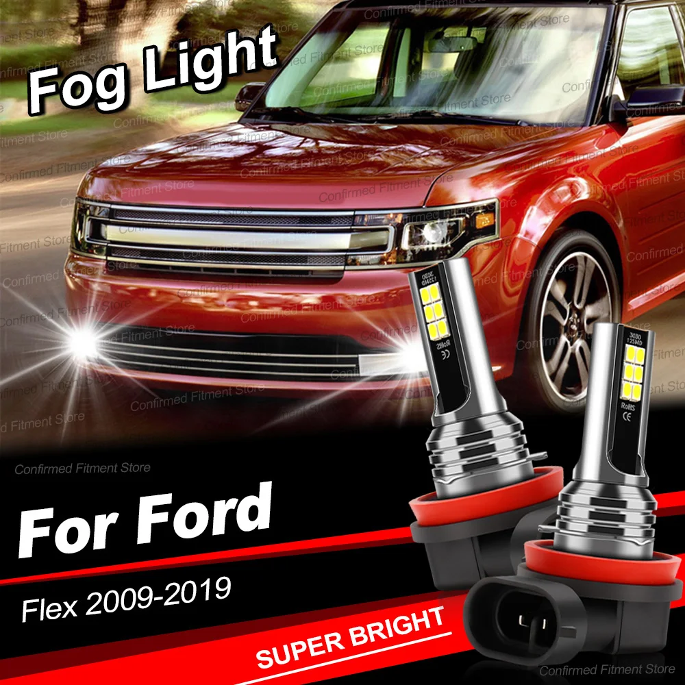 2Pcs 6000K 슈퍼 밝은 흰색 LED 전구 Canbus 오류 무료 H11 200W 자동차 LED 전면 안개등 포드 플렉스 2009-2019 플러그 재생