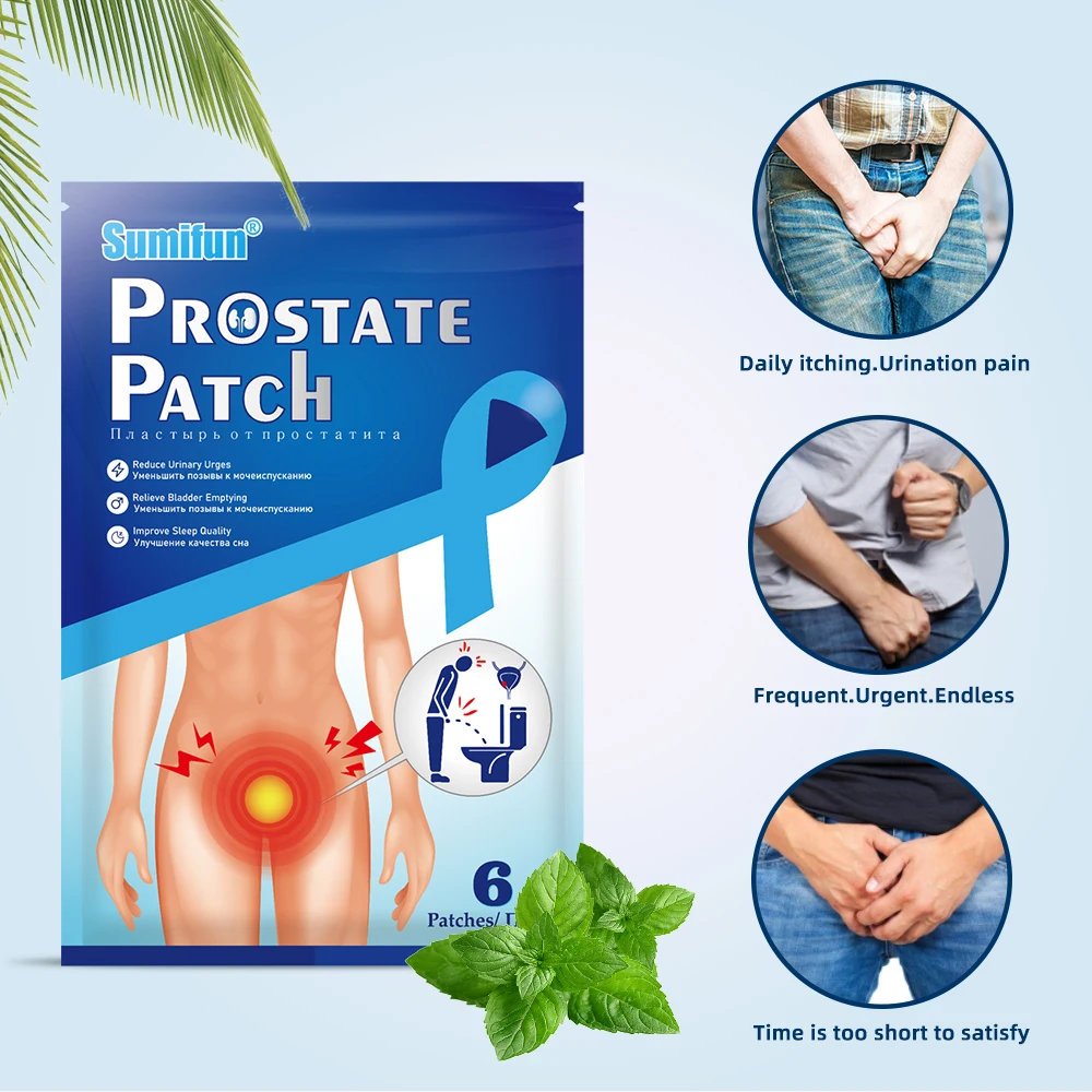 Sumifun 6pcs Prostatitis Prostate Treatment Patch Man Prostatic Navel Plaster Strengthen Kidney Herbs Patch for Men Health Care