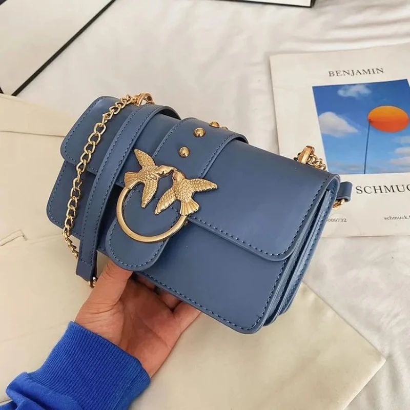 

European Vintage Chain Square Bag, Women's Niche Shoulder Purse, Day to Night Crossbody, Casual Sling Bag Minimalist Leather Bag